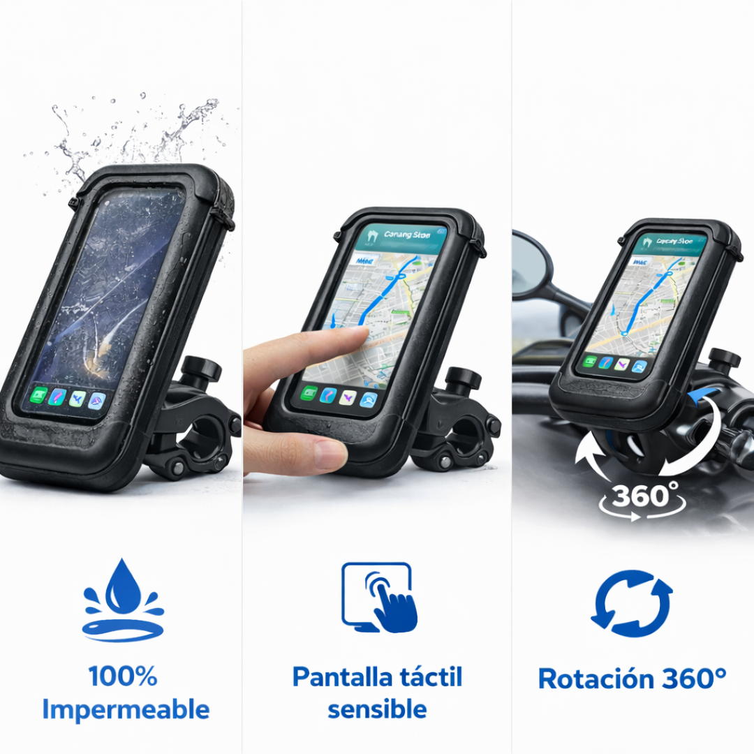 Base para Celular Impermeable para Moto – Soporte Estable y Seguro