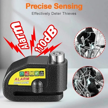 Candado Para Moto Freno Disco + Alarma