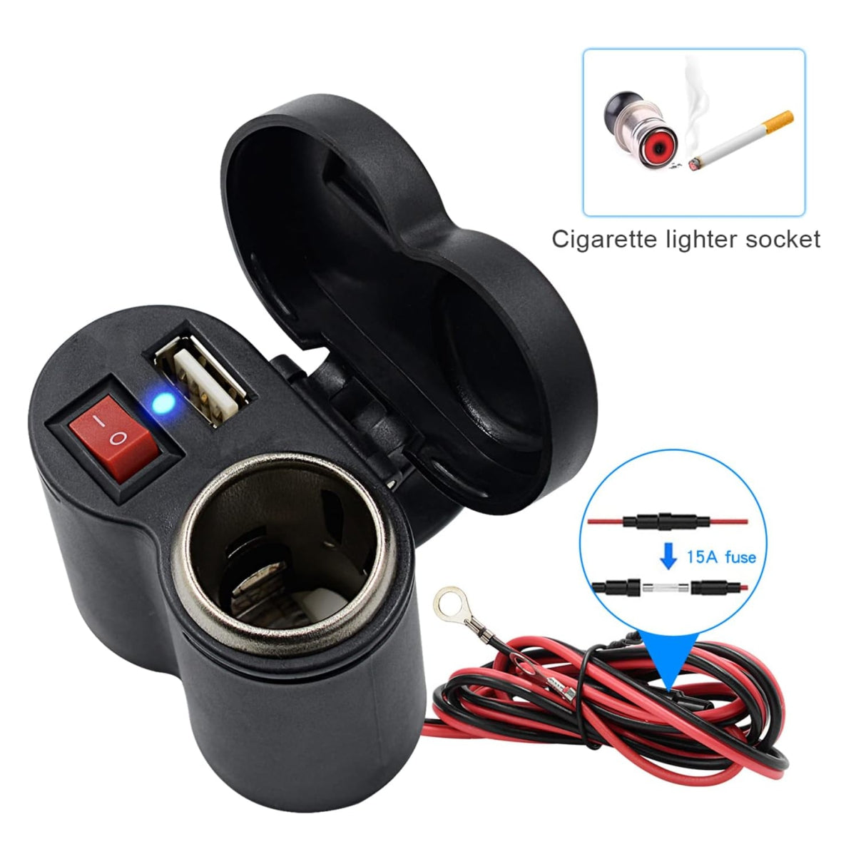 Cargador Moto USB encendedor Cigarrillo