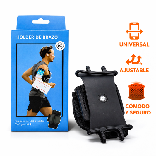 Holder Porta Celular de Brazo 360° – Ajuste Seguro para Moto