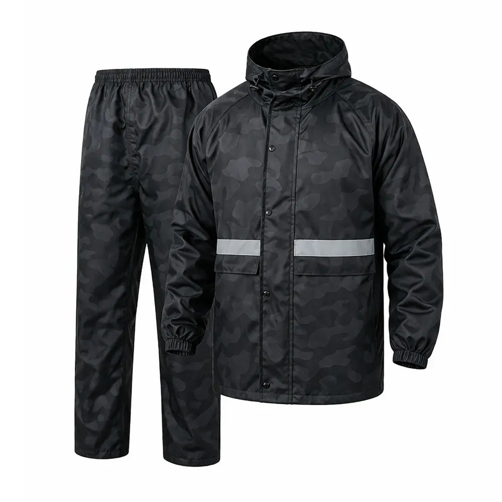 Impermeable Camuflado Tipo Sudadera – Forrado con Reflectivo