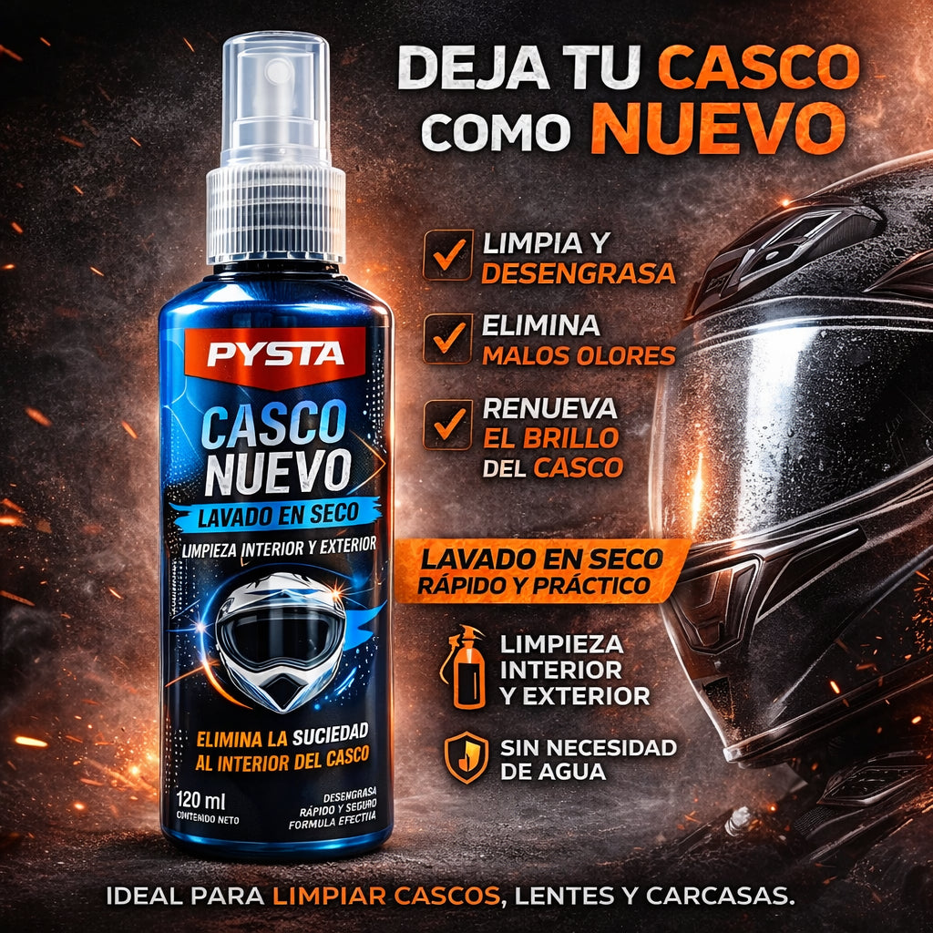 Limpiador de Casco Moto en Seco 120ml | Limpieza Interior y Exterior