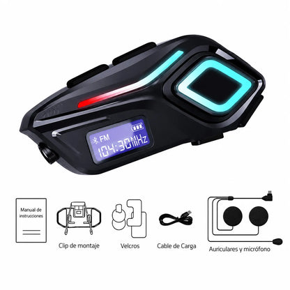 Intercomunicador Bluetooth K08 para Moto | Radio FM e IPX8 Resistente al Agua