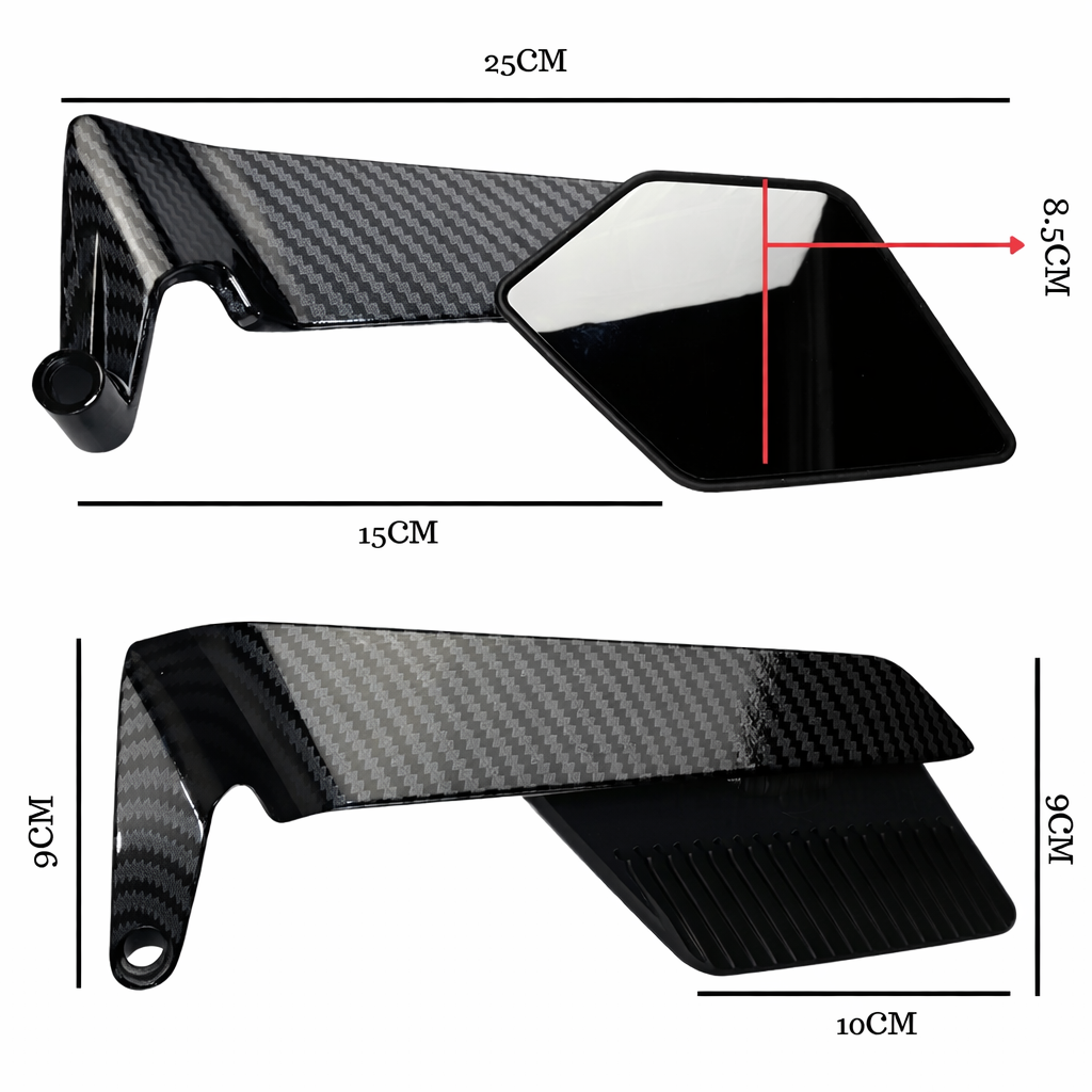 Espejos Alerón para Moto Steealth Max Fibra de Carbono | Universales