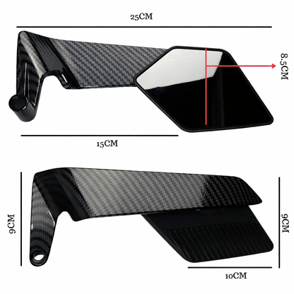 Espejos Alerón para Moto Steealth Max Fibra de Carbono | Universales