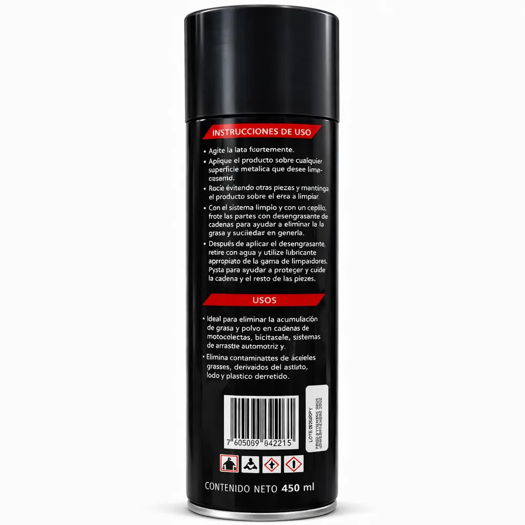 Desengrasante de Cadena Moto Nitro 450ml | Limpieza de Cadenas y Partes
