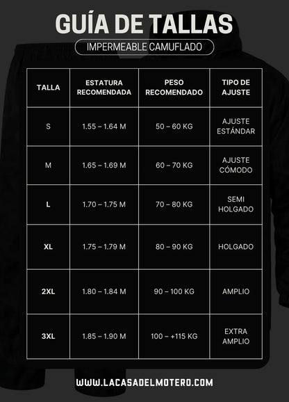 Impermeable Camuflado Tipo Sudadera – Forrado con Reflectivo