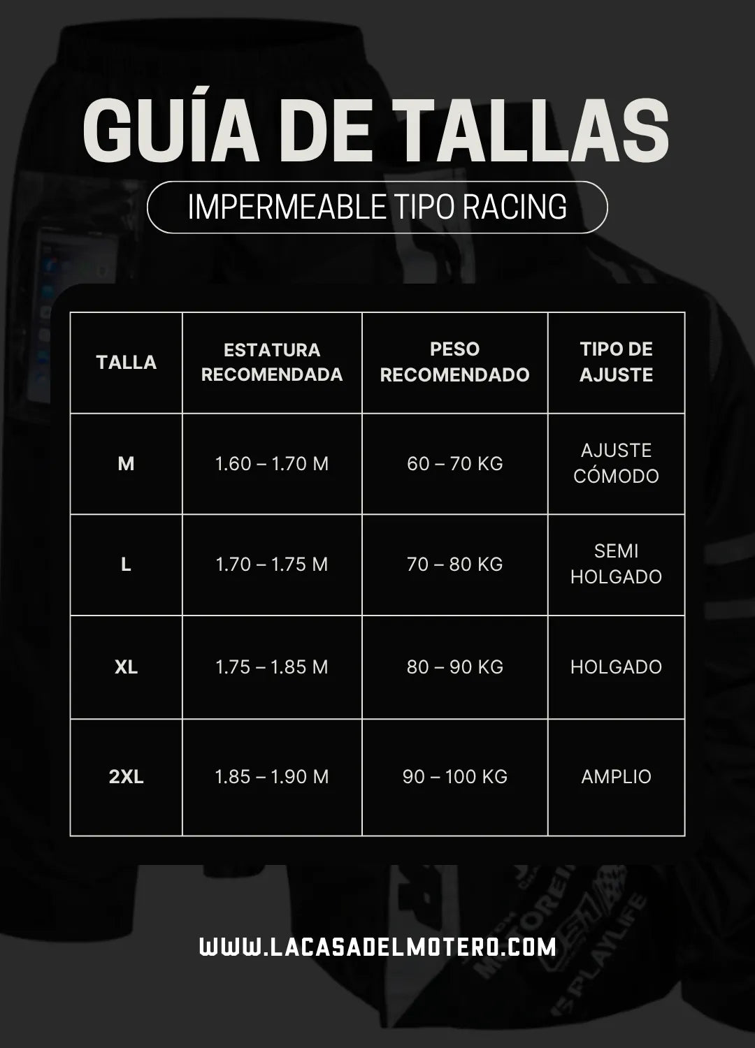 Impermeable  Racing Motocycle Forrado Con Malla + Bolso