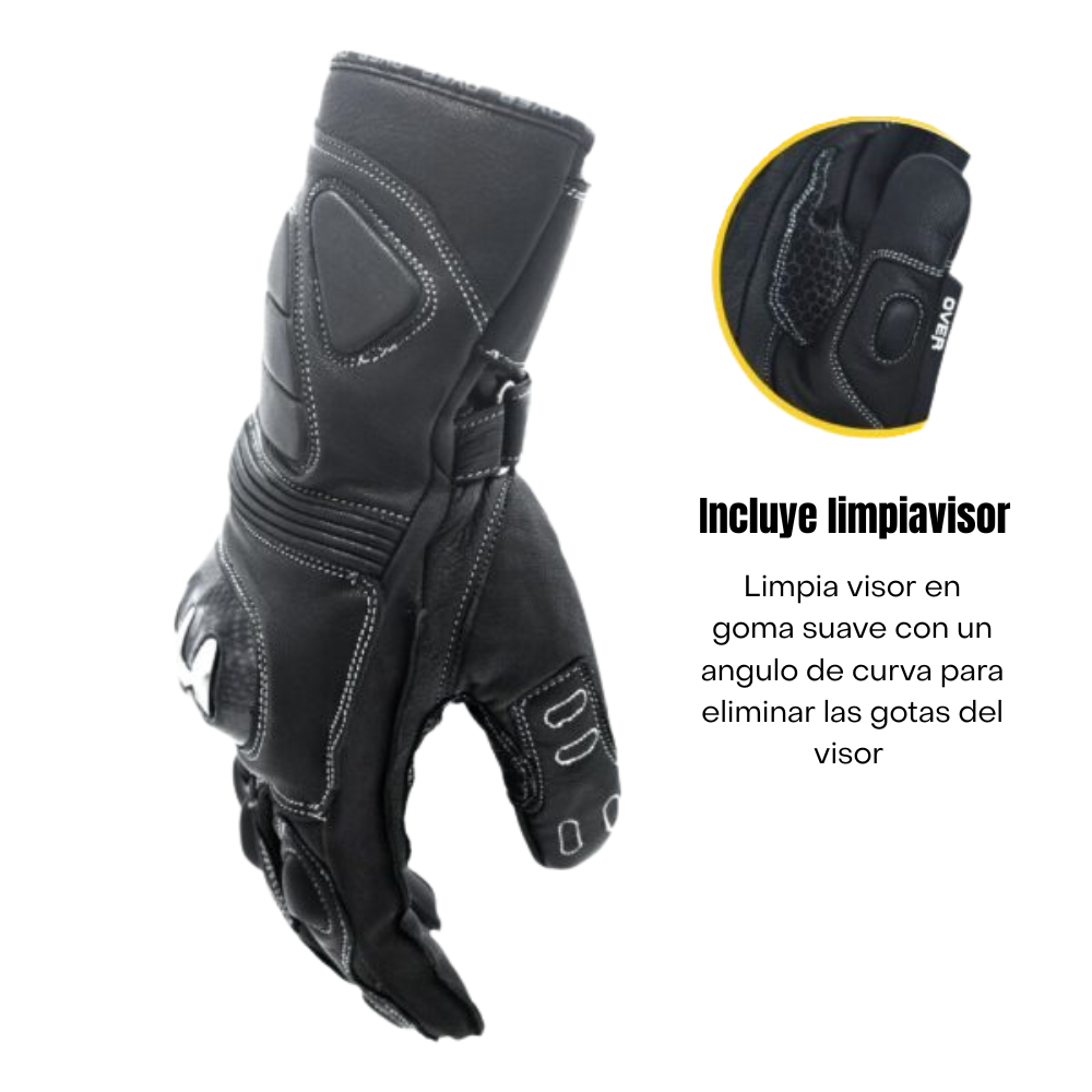 Guantes de Protección 100% Cuero Over Octane – Caña Larga