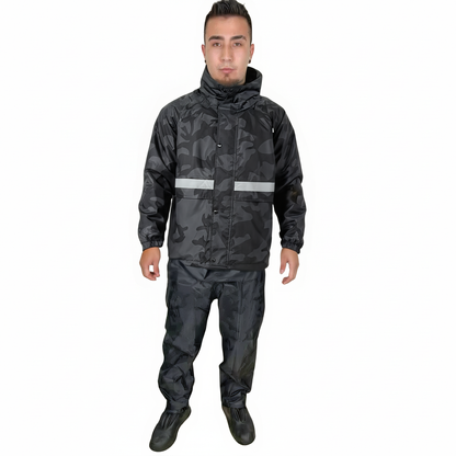 Impermeable Camuflado Tipo Sudadera – Forrado con Reflectivo